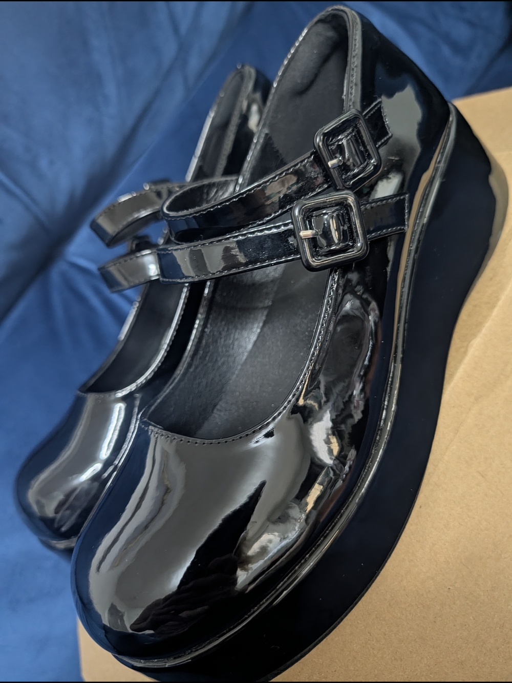 Patent Mary Jane Platform Shoes - Black Size 9.5